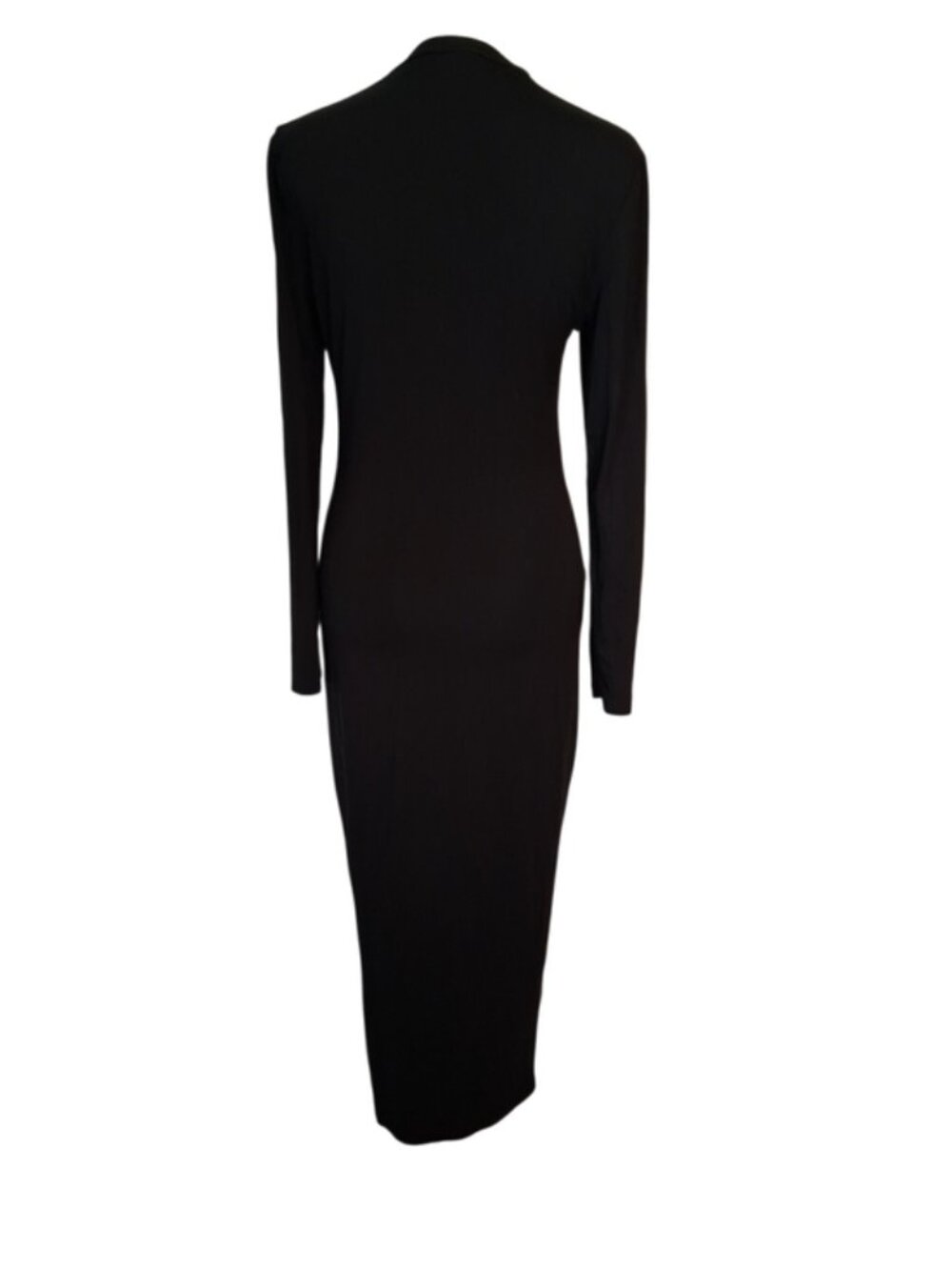 SHEIN Bundle Long-Sleeve Zip-Front Maxi Dress in Black and Brown - Picture 4 of 8